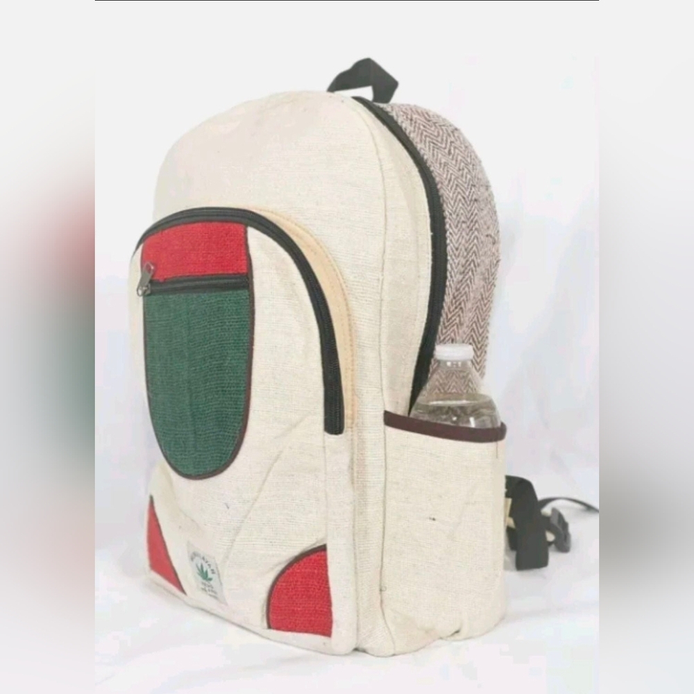 Colorful Handmade THC Free Pure Hemp Unisex Bag- Made in NEPAL, ONE SIZE